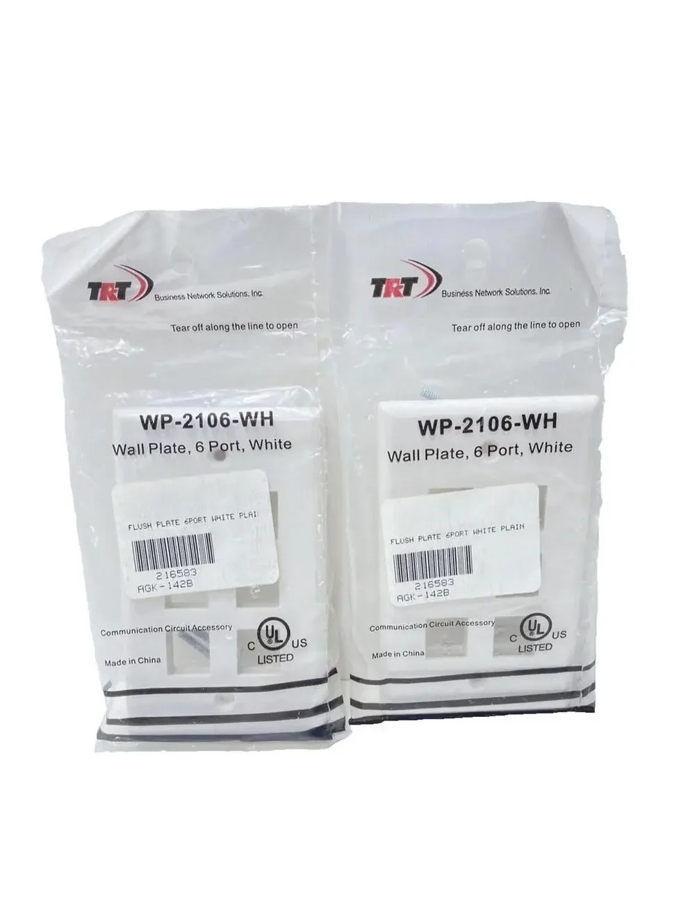 6-Port White Wall Plate WP-2106-WH – 2-Pack Brand New Networking Cover Plates